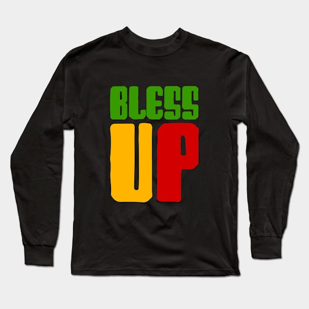 Bless Up, Jamaica, Rasta Colors Long Sleeve T-Shirt by tman4life